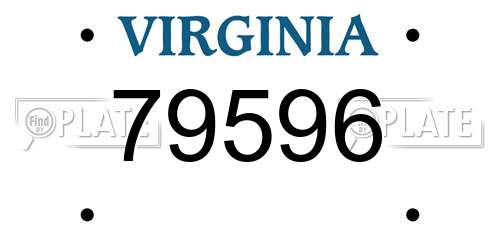79596 Virginia License Plate