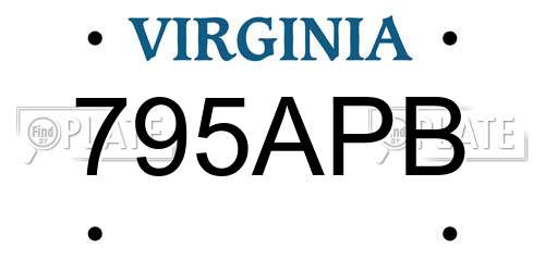 795APB Virginia License Plate