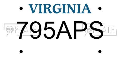 795APS Virginia License Plate