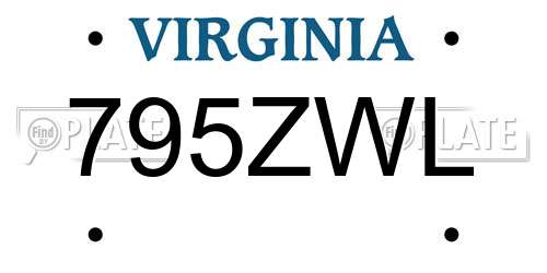 795ZWL Virginia License Plate