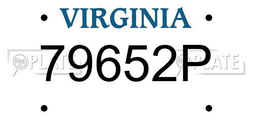 79652P Virginia License Plate