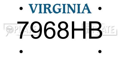 7968HB Virginia License Plate