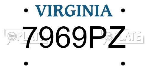 7969PZ Virginia License Plate