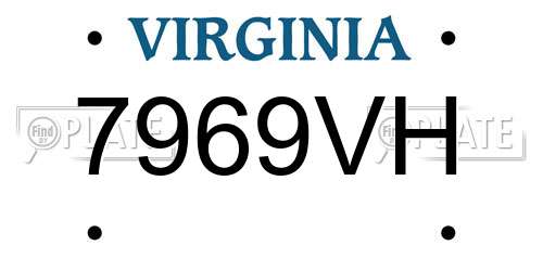 7969VH Virginia License Plate