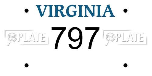 797 Virginia License Plate