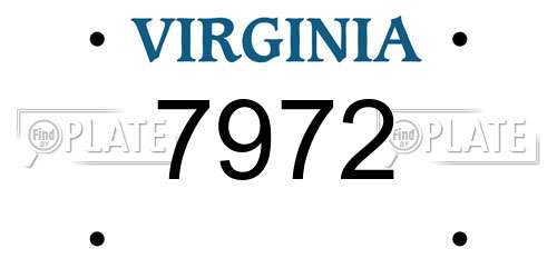 7972 Virginia License Plate