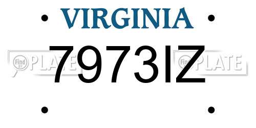 7973IZ Virginia License Plate