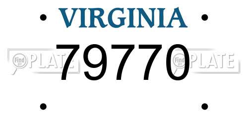 79770 Virginia License Plate