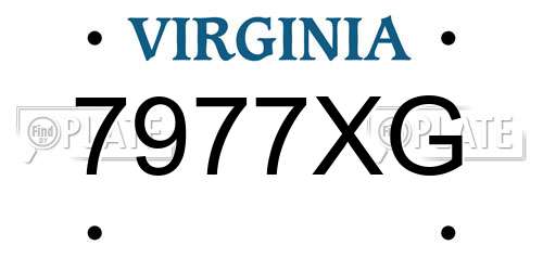 7977XG Virginia License Plate