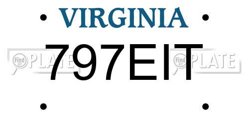 797EIT Virginia License Plate