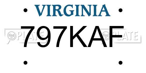 797KAF Virginia License Plate