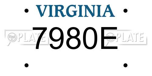 7980E Virginia License Plate