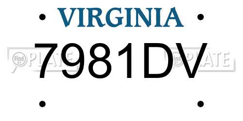 7981DV Virginia License Plate