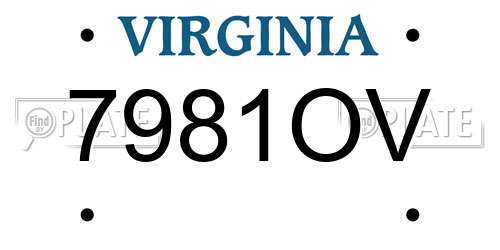 7981OV Virginia License Plate