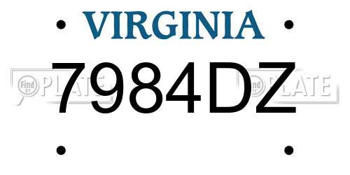 7984DZ Virginia License Plate