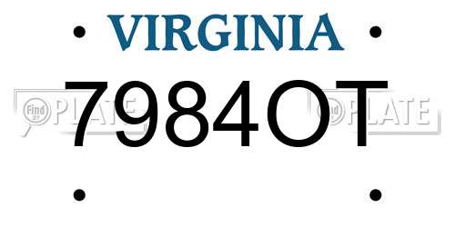 7984OT Virginia License Plate