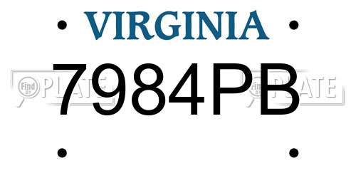 7984PB Virginia License Plate