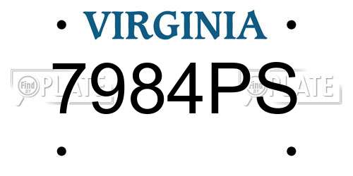 7984PS Virginia License Plate