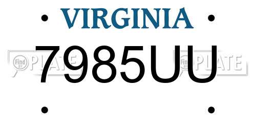 7985UU Virginia License Plate