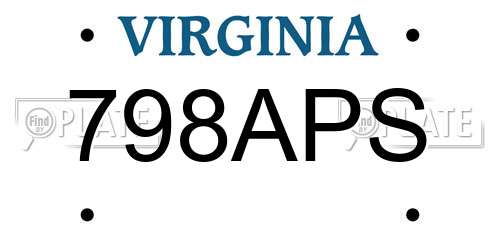 798APS Virginia License Plate