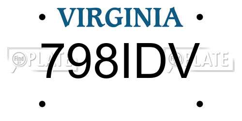 798IDV Virginia License Plate