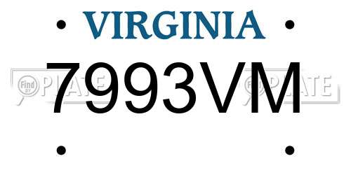 7993VM Virginia License Plate