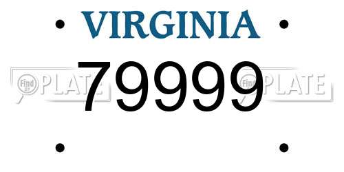 79999 Virginia License Plate