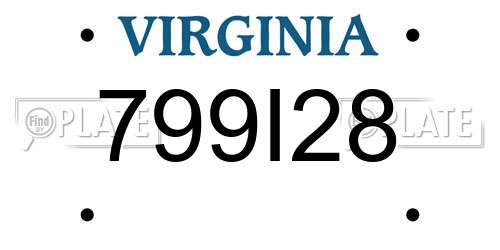 799I28 Virginia License Plate