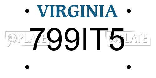 799IT5 Virginia License Plate
