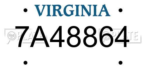 7A48864 Virginia License Plate