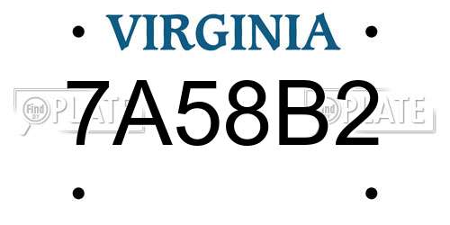 7A58B2 Virginia License Plate