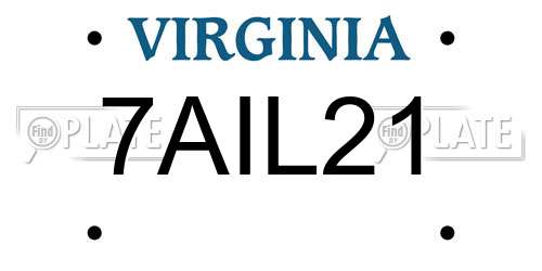 7AIL21 Virginia License Plate