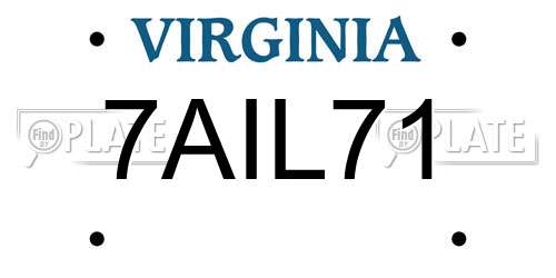 7AIL71 Virginia License Plate
