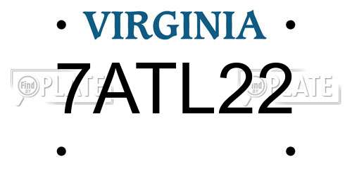 7ATL22 Virginia License Plate