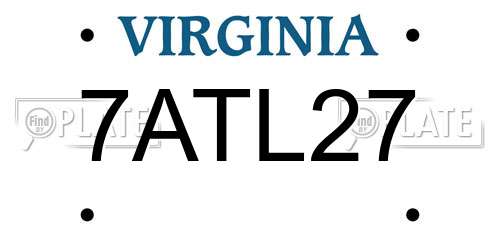 7ATL27 Virginia License Plate