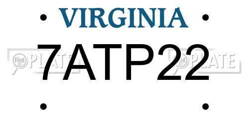 7ATP22 Virginia License Plate