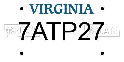 7ATP27 Virginia License Plate