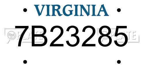 7B23285 Virginia License Plate