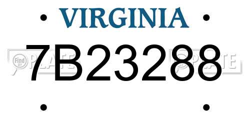 7B23288 Virginia License Plate