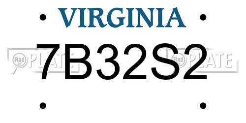 7B32S2 Virginia License Plate