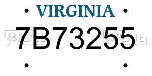 7B73255 Virginia License Plate
