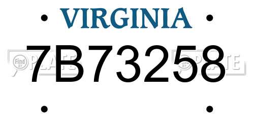 7B73258 Virginia License Plate