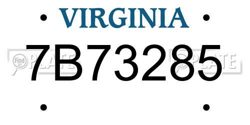 7B73285 Virginia License Plate