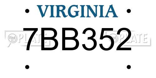 7BB352 Virginia License Plate