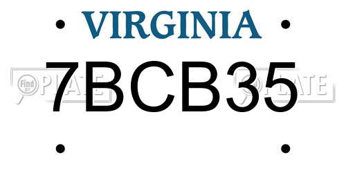 7BCB35 Virginia License Plate