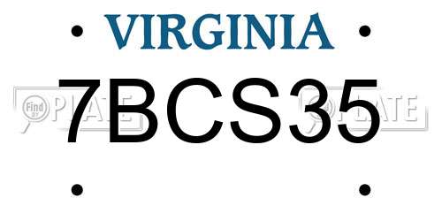 7BCS35 Virginia License Plate