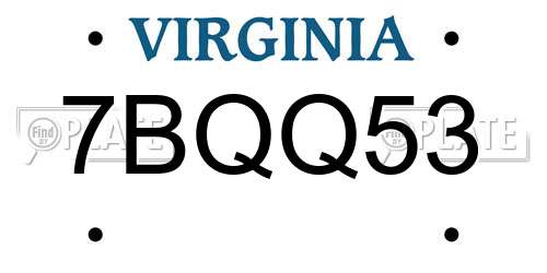 7BQQ53 Virginia License Plate