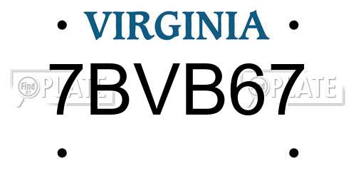 7BVB67 Virginia License Plate