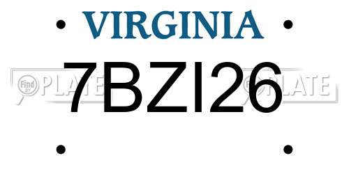7BZI26 Virginia License Plate