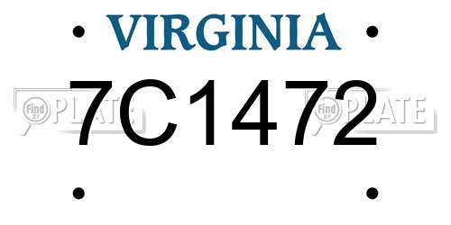 7C1472 Virginia License Plate